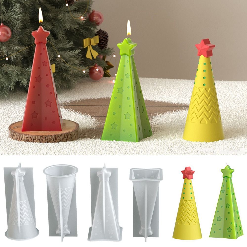 Candle Making Kit Xmas - Siliconen Kerstkegel Kaars Schimmel Kristal Epoxyhars