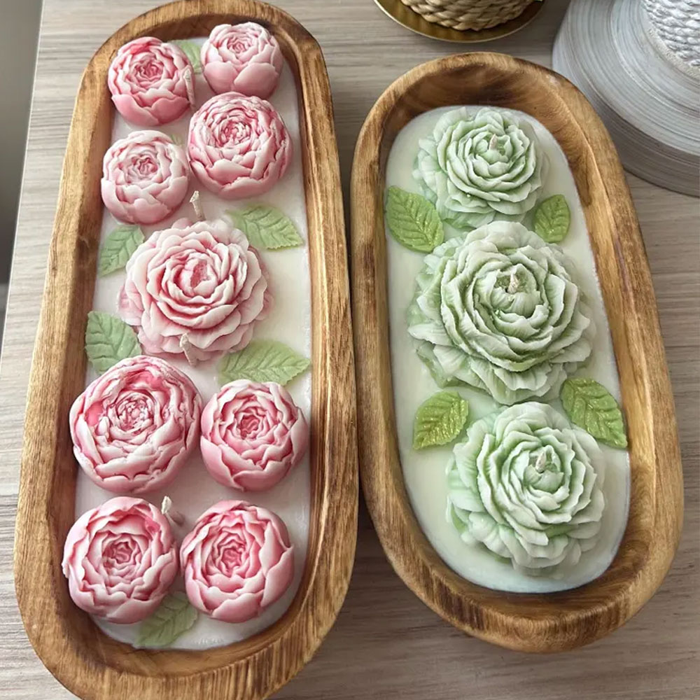 Candle Making Austin - Pioenroos Siliconen Kaars Mallen voor Kaarsen