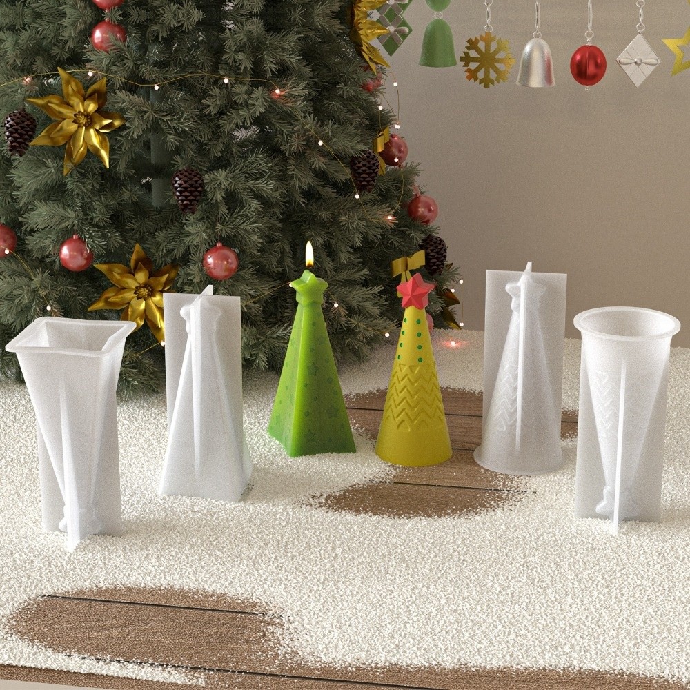Candle Making Kit Xmas - Nieuwe Siliconen Kerst Kegel Kaars Schimmel