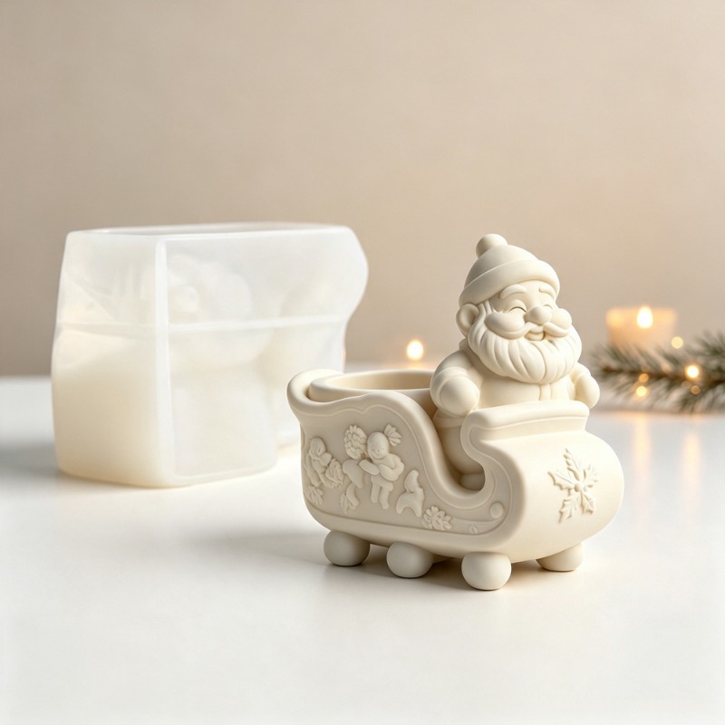 Kerstman-slede siliconen mal D - Candle Making Pot recensie en prijs