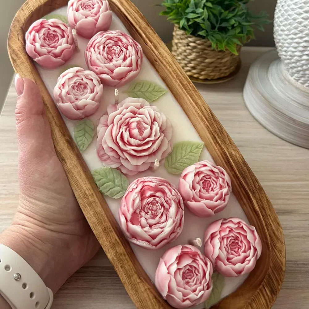 Pioenroos Siliconen Kaars Mall - Candle Making Austin recensie en prijs