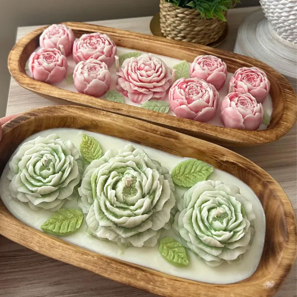 Pioenroos Siliconen Kaars Mall - Candle Making Austin recensie en prijs